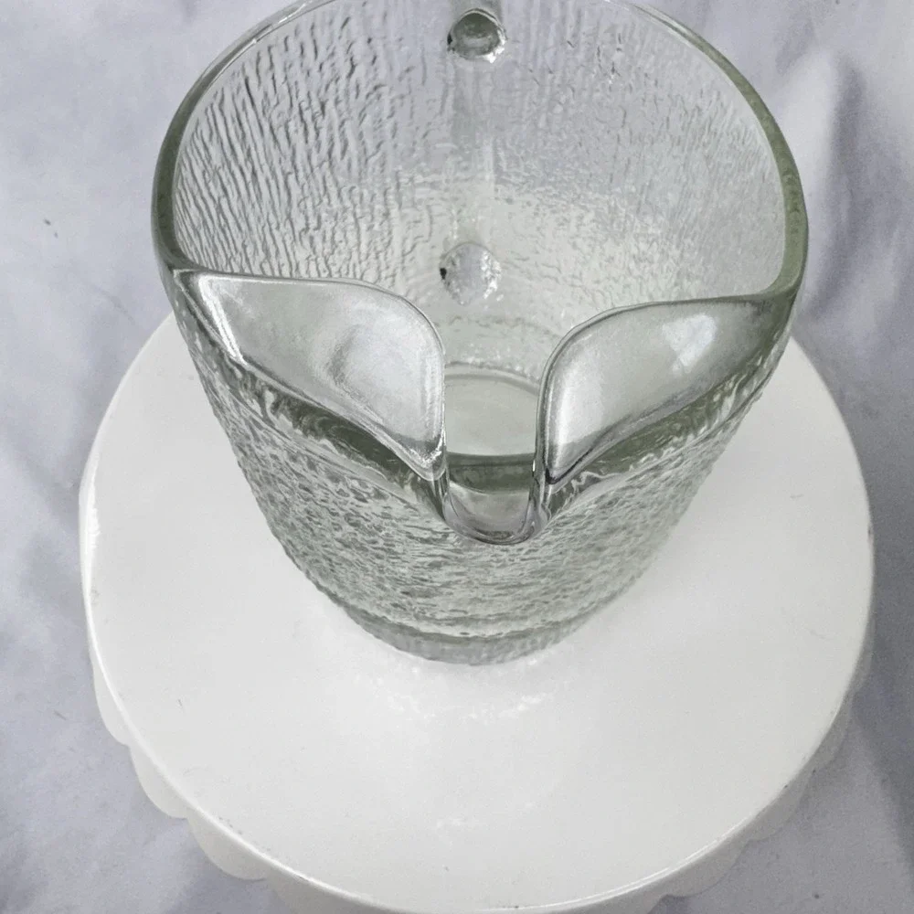 Old Indiana Clear Glass Tree Bark Ice Pattern Vintage 8